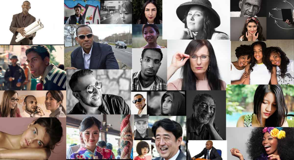 Montage of photos showing diverse faces